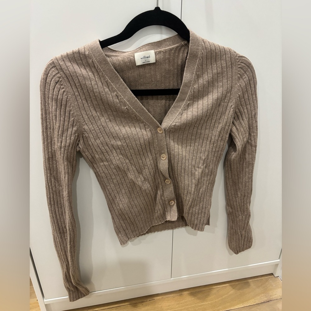 Aritzia Wilfred Wool/Cotton Cardigan Sweater